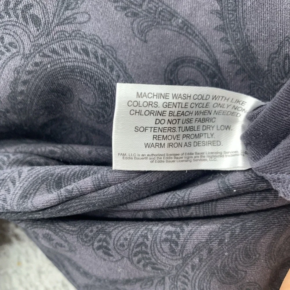 Eddie Bauer 1/4 Zip Sweater Women's Small Paisley‎ Damask Preppy Gorp Athleisure